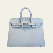 Hermès Bleu Glacier Birkin Sellier 25 Epsom Palladium Hardware