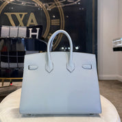 Hermès Bleu Glacier Birkin Sellier 25 Epsom Palladium Hardware