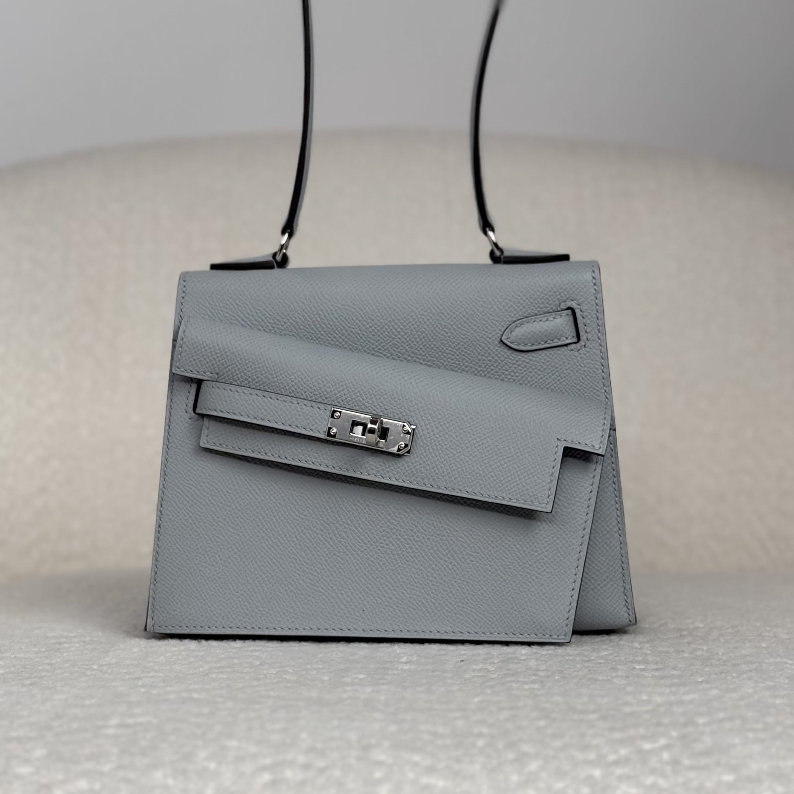 Hermès Bleu Glacier Mini Kelly En Désordre 20 – Blue Kelly Sellier