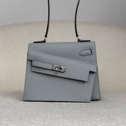 Hermès Bleu Glacier Kelly En Desordre Sellier 20 Epsom Palladium Hardware Limited Edition