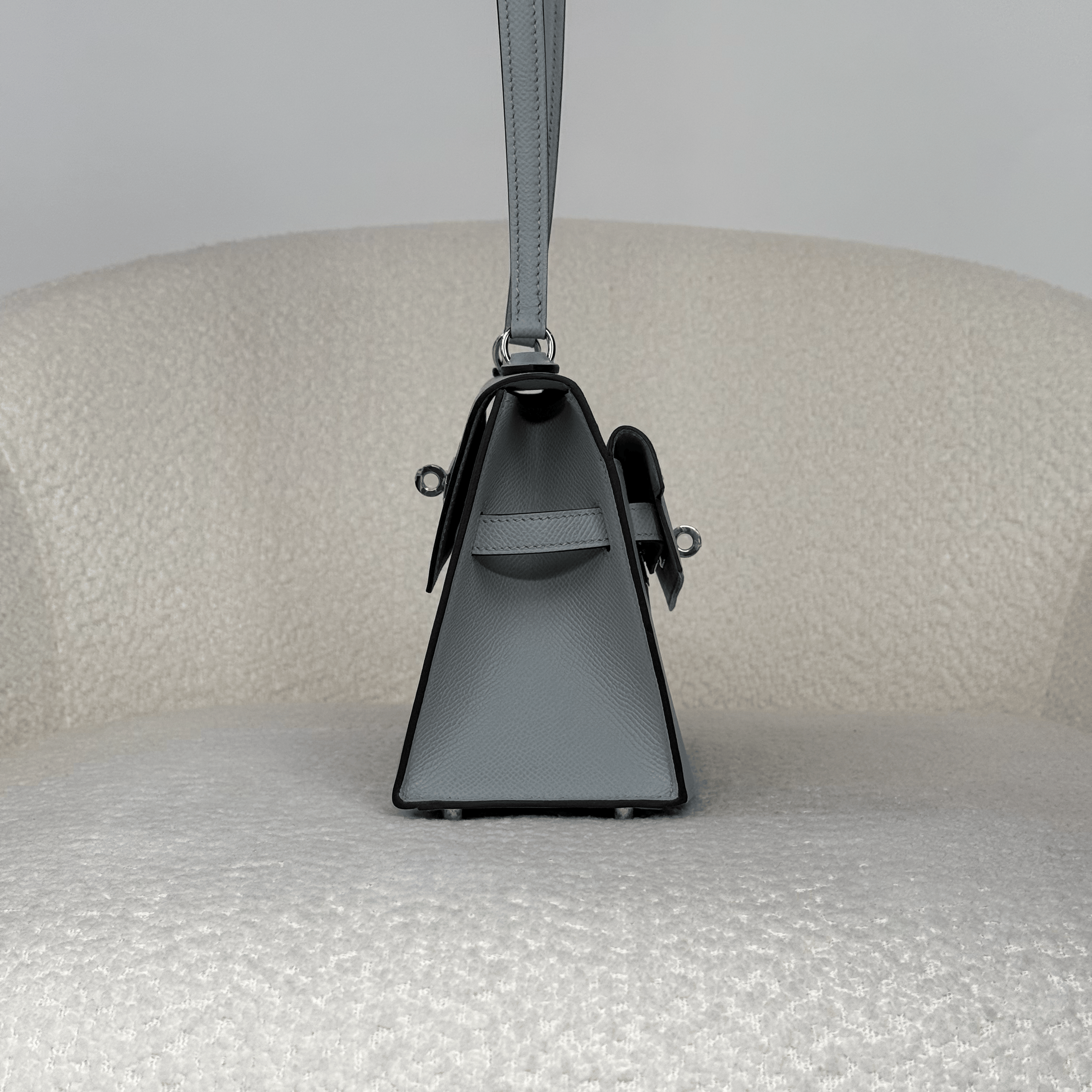 Hermès Bleu Glacier Kelly En Desordre Sellier 20 Epsom Palladium Hardware Limited Edition