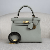 Hermès Bleu Glacier Kelly Retourne 25 Togo Gold Hardware