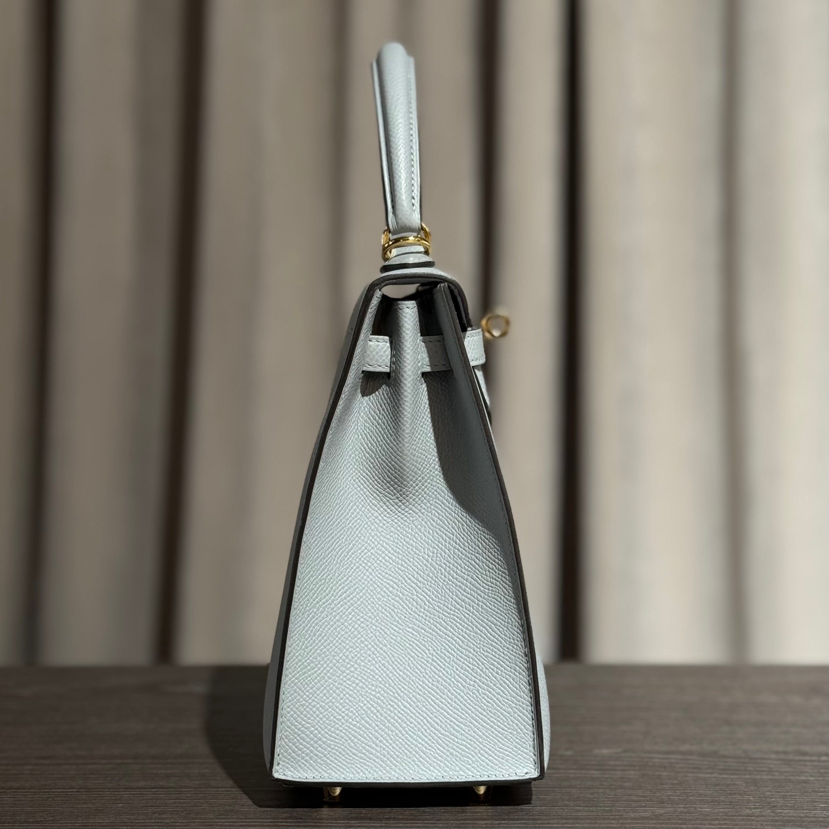 Hermès Bleu Glacier Kelly Sellier 25 Epsom Gold Hardware