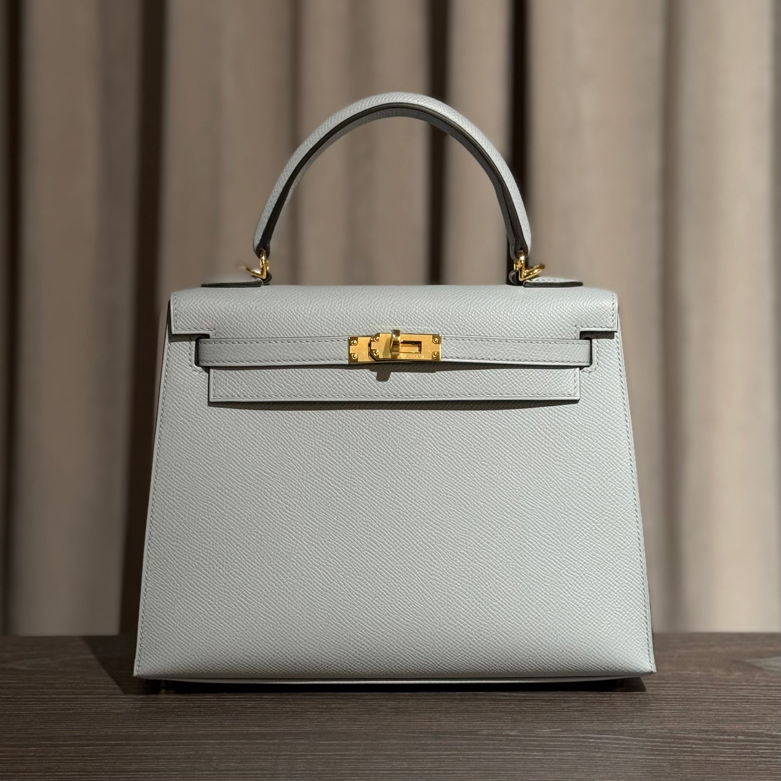 Hermès Bleu Glacier Kelly Sellier 25 Epsom Gold Hardware