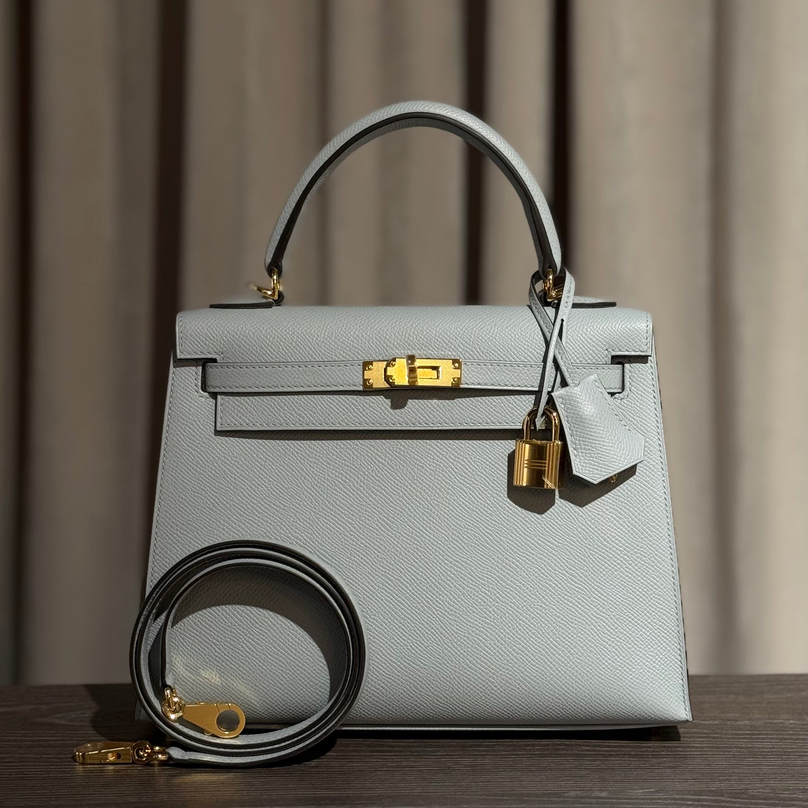 Hermès Kelly 25 Bleu Glacier – Blue Kelly Sellier Epsom Gold