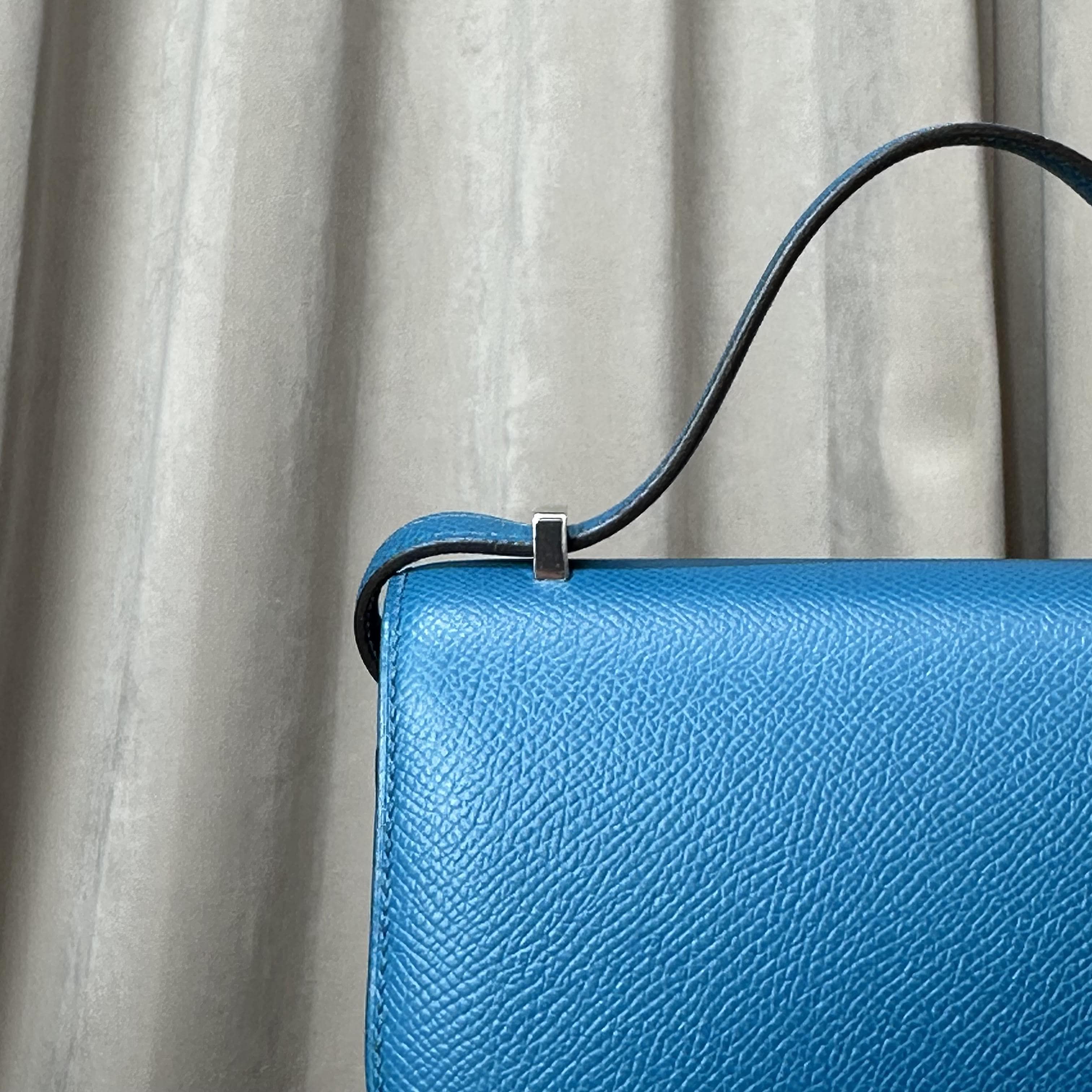 Hermès Bleu Izmir Constance 18 Epsom Palladium Hardware
