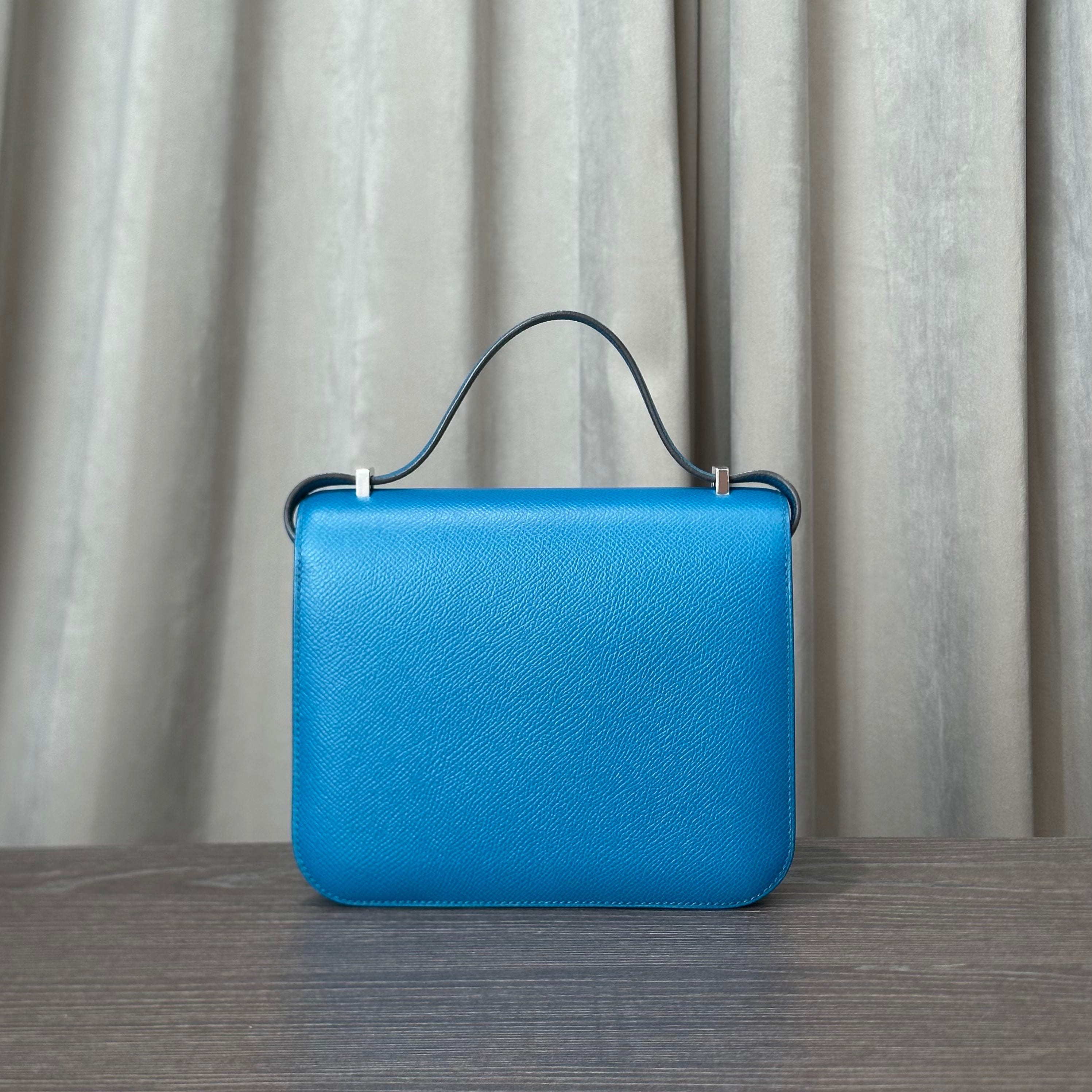 Hermès Bleu Izmir Constance 18 Epsom Palladium Hardware