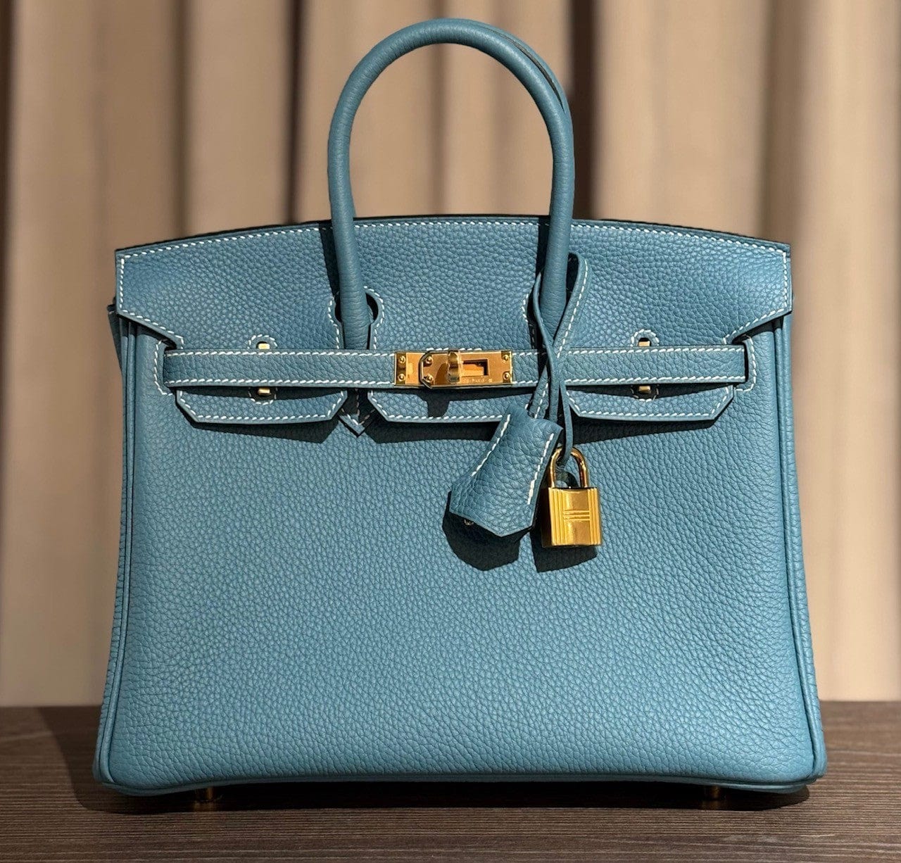 Hermès Bleu Jean Birkin 25 Togo Calfskin Gold Hardware