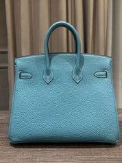 Hermès Bleu Jean Birkin 25 Togo Palladium Hardware