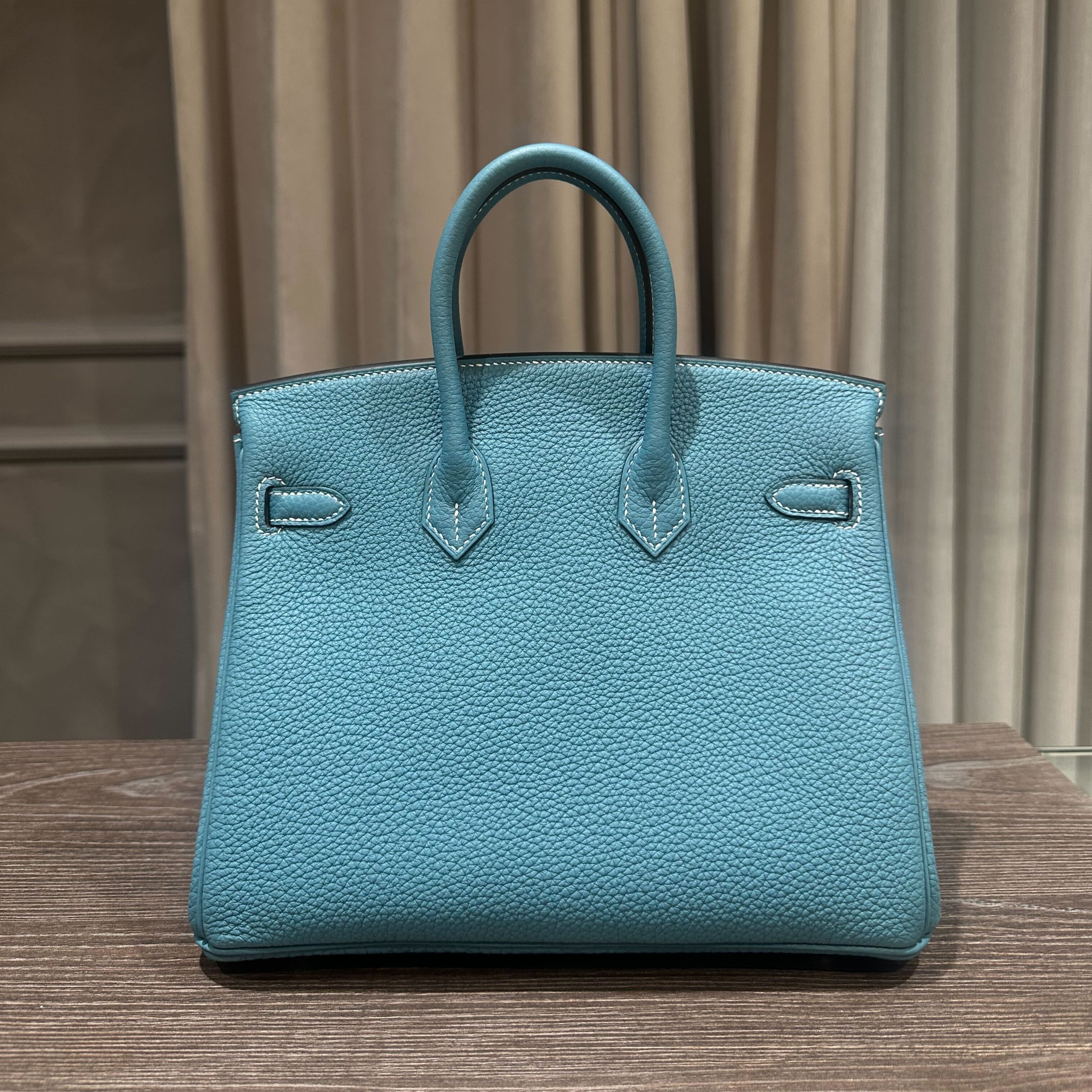 Hermès Bleu Jean Birkin 25 Togo Palladium Hardware