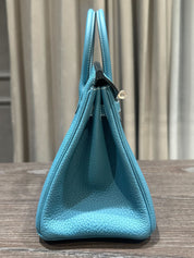 Hermès Bleu Jean Birkin 25 Togo Palladium Hardware