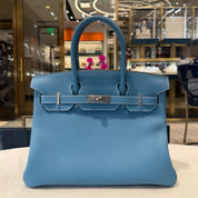 Hermès Bleu Jean Birkin 30 Togo Calfskin Palladium Hardware