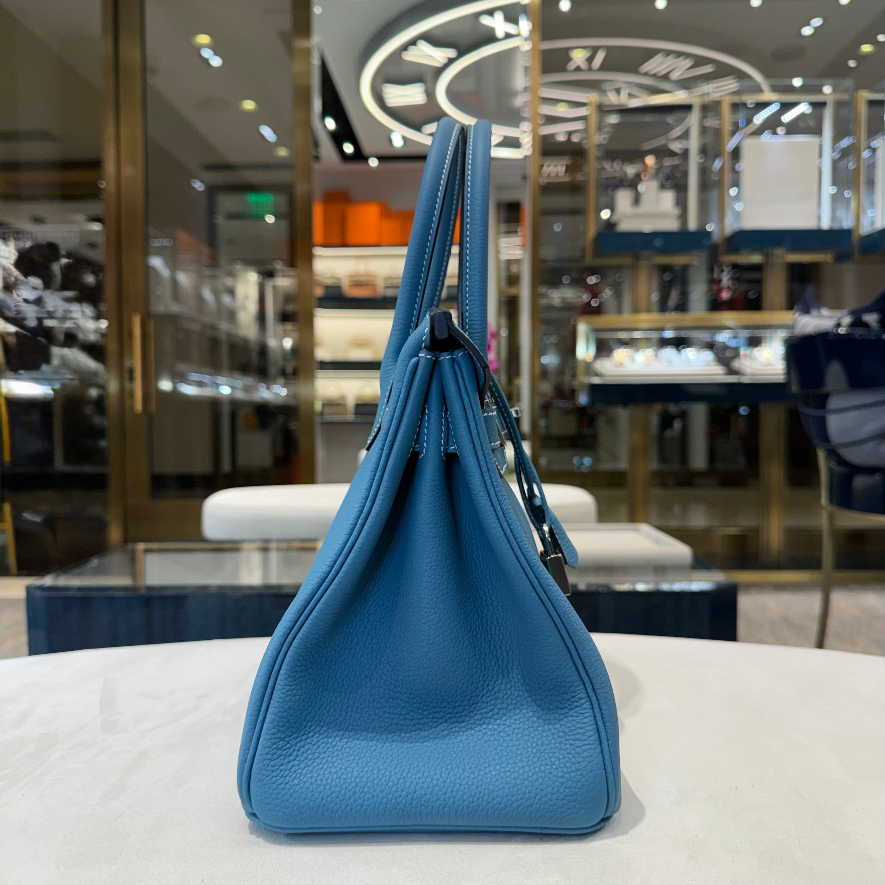 Hermès Bleu Jean Birkin 30 Togo Calfskin Palladium Hardware