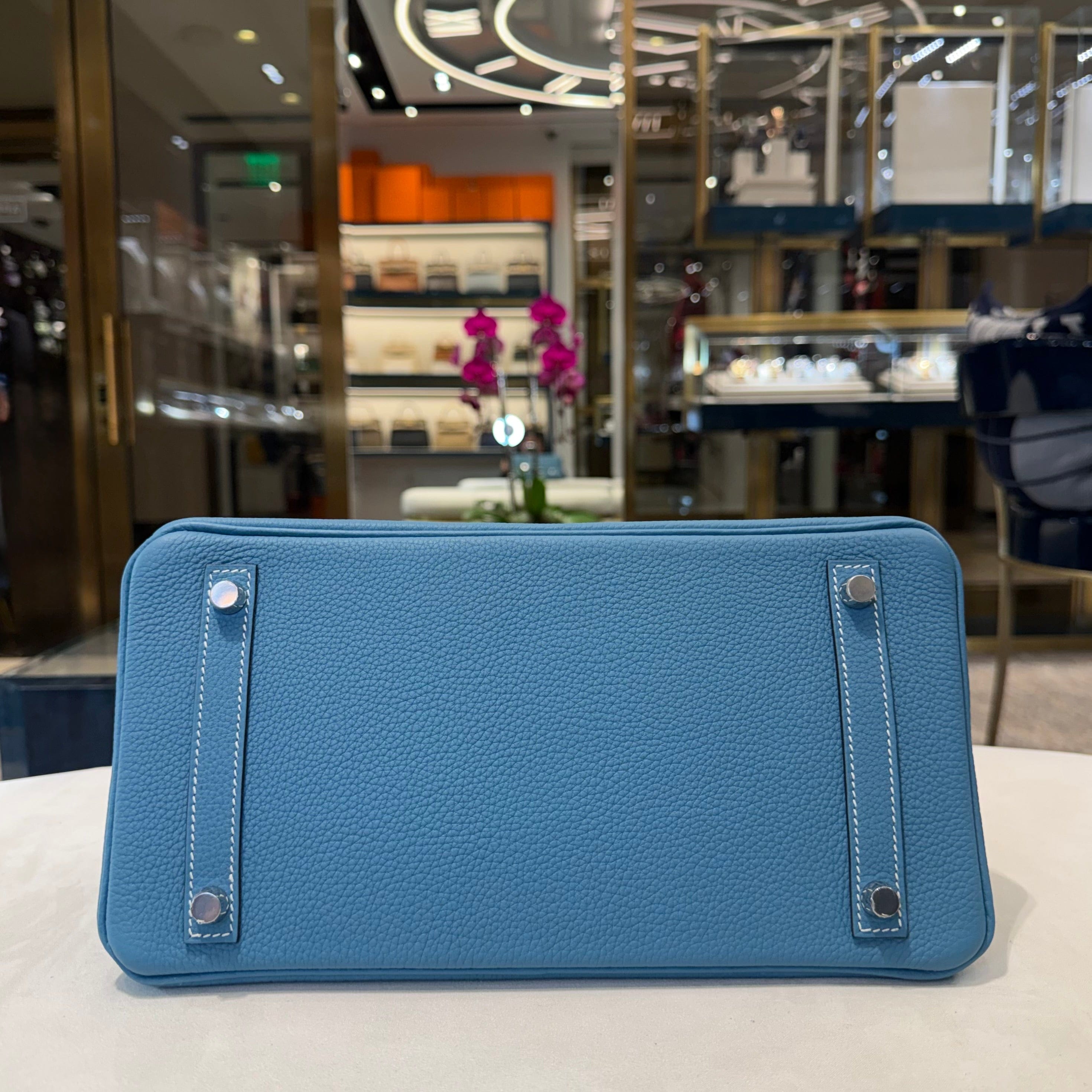 Hermès Bleu Jean Birkin 30 Togo Calfskin Palladium Hardware