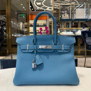 Hermès Bleu Jean Birkin 30 Togo Calfskin Palladium Hardware