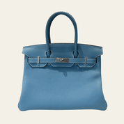 Hermès Bleu Jean Birkin 30 Togo Calfskin Palladium Hardware