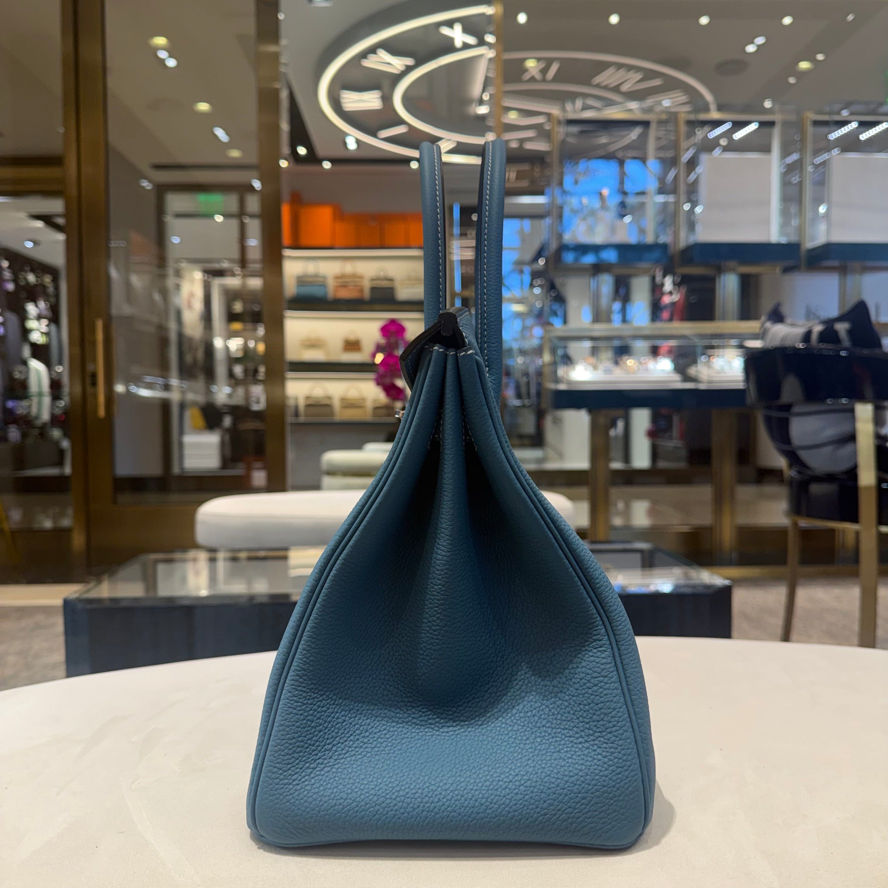 Hermès Bleu Jean Birkin 35 Togo Palladium Hardware