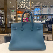 Hermès Bleu Jean Birkin 35 Togo Palladium Hardware