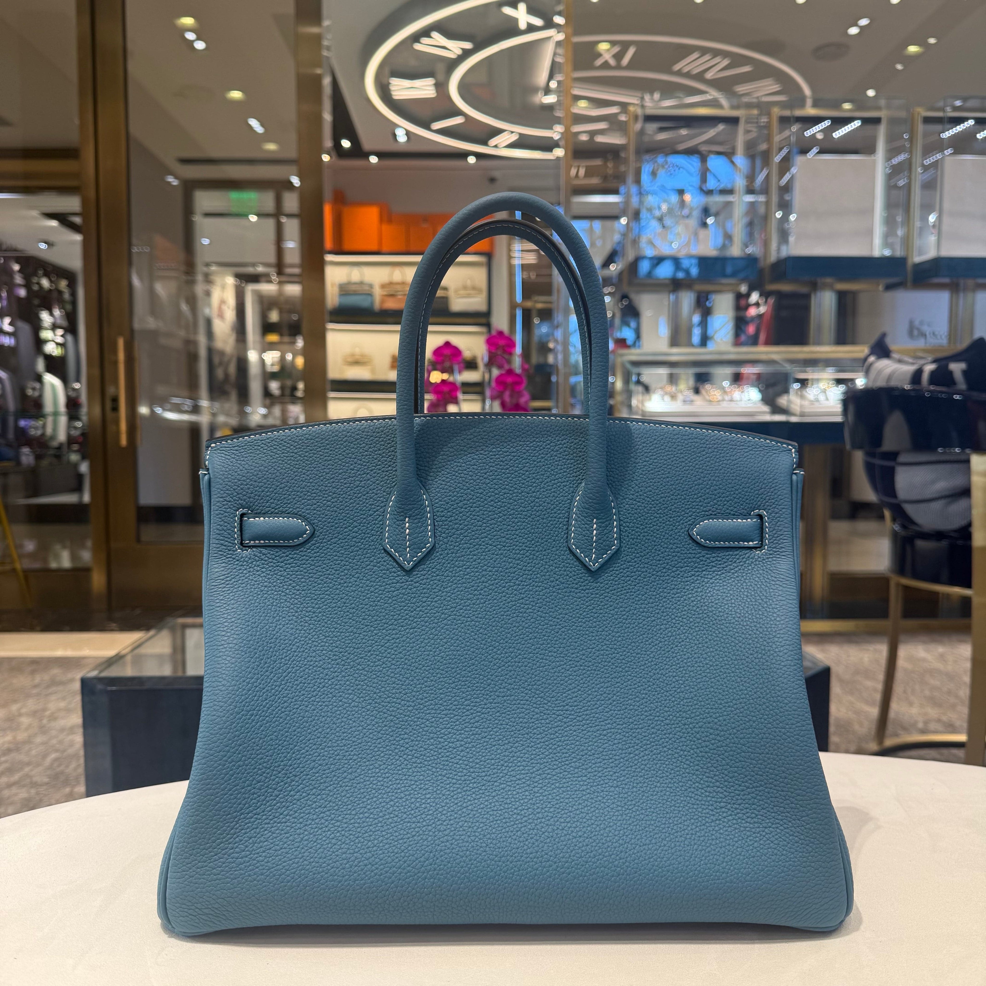 Hermès Bleu Jean Birkin 35 Togo Palladium Hardware