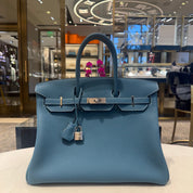 Hermès Bleu Jean Birkin 35 Togo Palladium Hardware