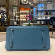 Hermès Bleu Jean Birkin 35 Togo Palladium Hardware