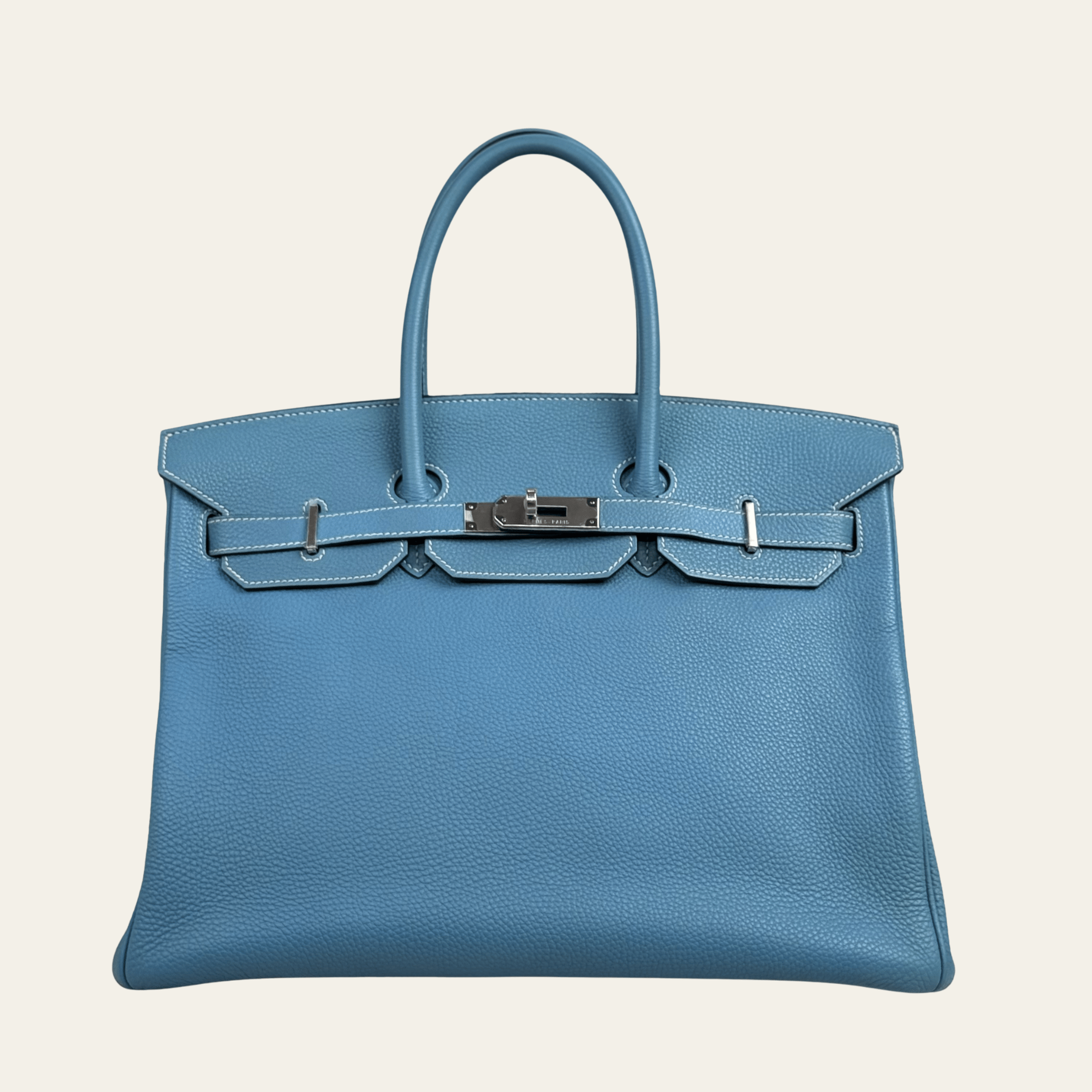 Hermès Bleu Jean Birkin 35 Togo Palladium Hardware