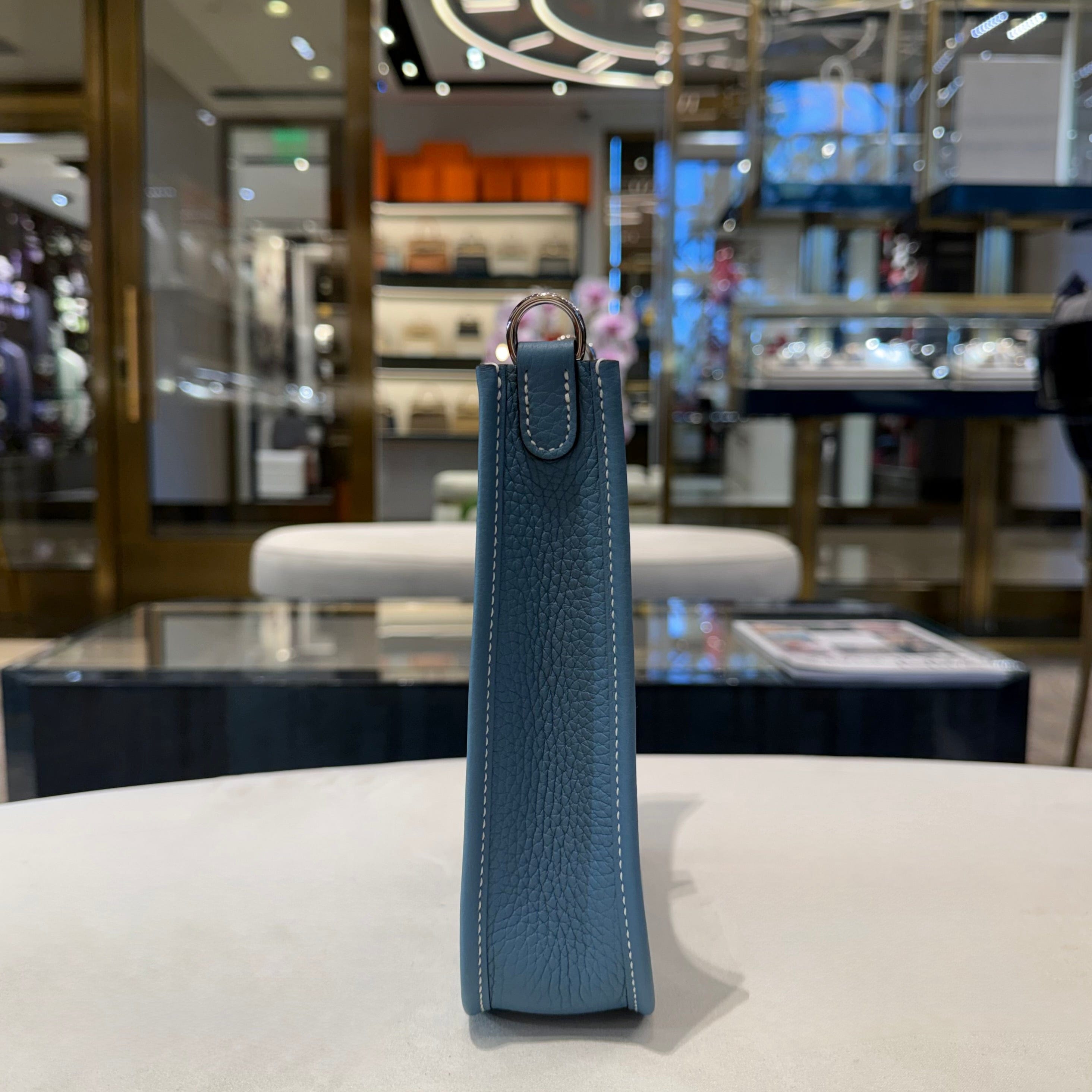 Hermès Bleu Jean Evelyne 16 Clemence Palladium Hardware