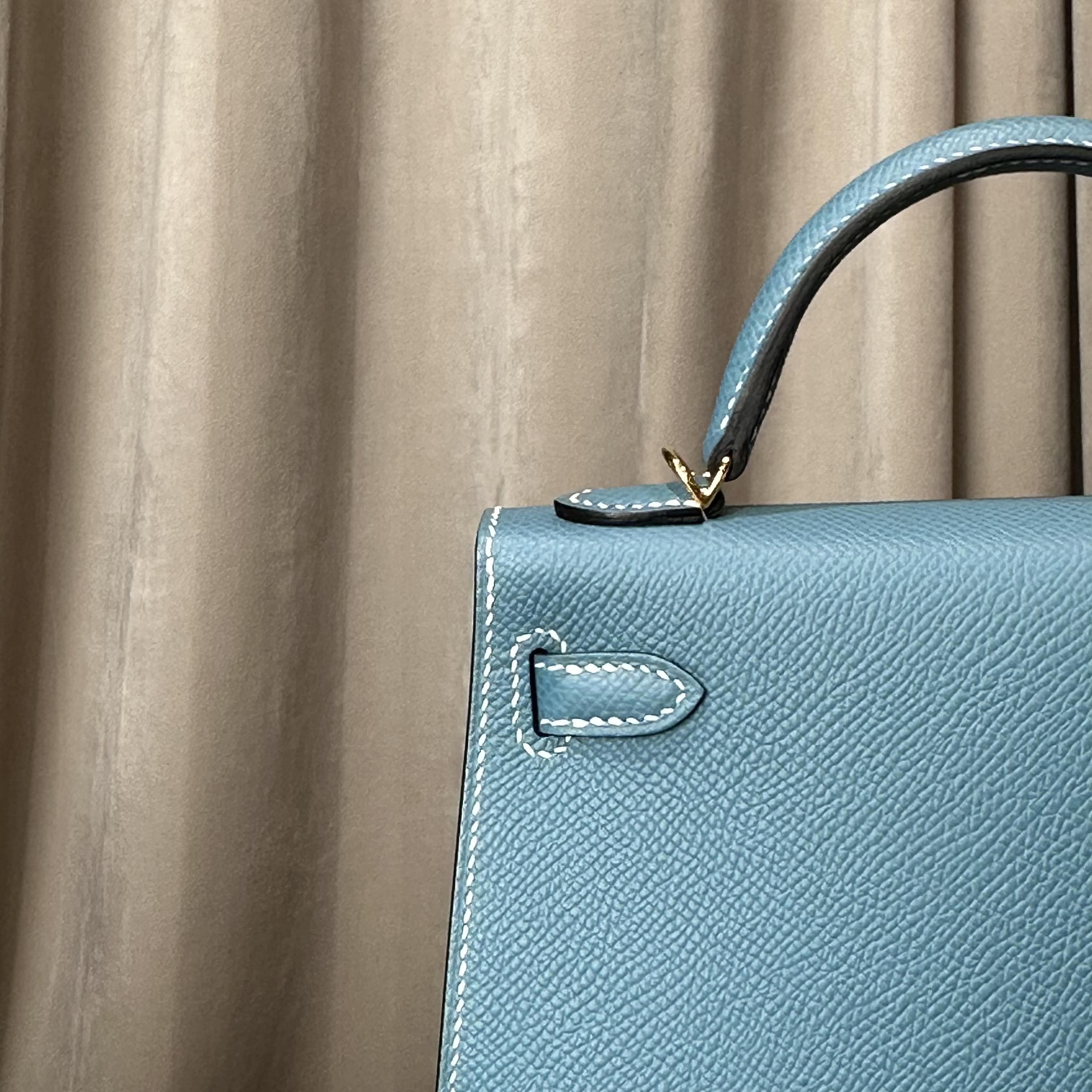 Hermès Bleu Jean Mini Kelly Sellier 20 Epsom Gold Hardware
