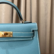 Hermès Bleu Jean Mini Kelly Sellier 20 Epsom Gold Hardware