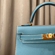 Hermès Bleu Jean Mini Kelly Sellier 20 Epsom Gold Hardware