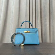 Hermès Bleu Jean Mini Kelly Sellier 20 Epsom Gold Hardware