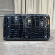 Hermès Bleu Marine Birkin HAC 50 Porosus Crocodile Palladium Hardware