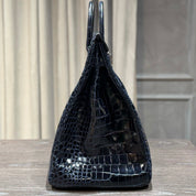 Hermès Bleu Marine Birkin HAC 50 Porosus Crocodile Palladium Hardware