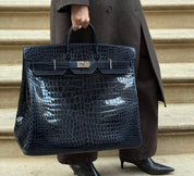 Hermès Bleu Marine Birkin HAC 50 Porosus Crocodile Palladium Hardware