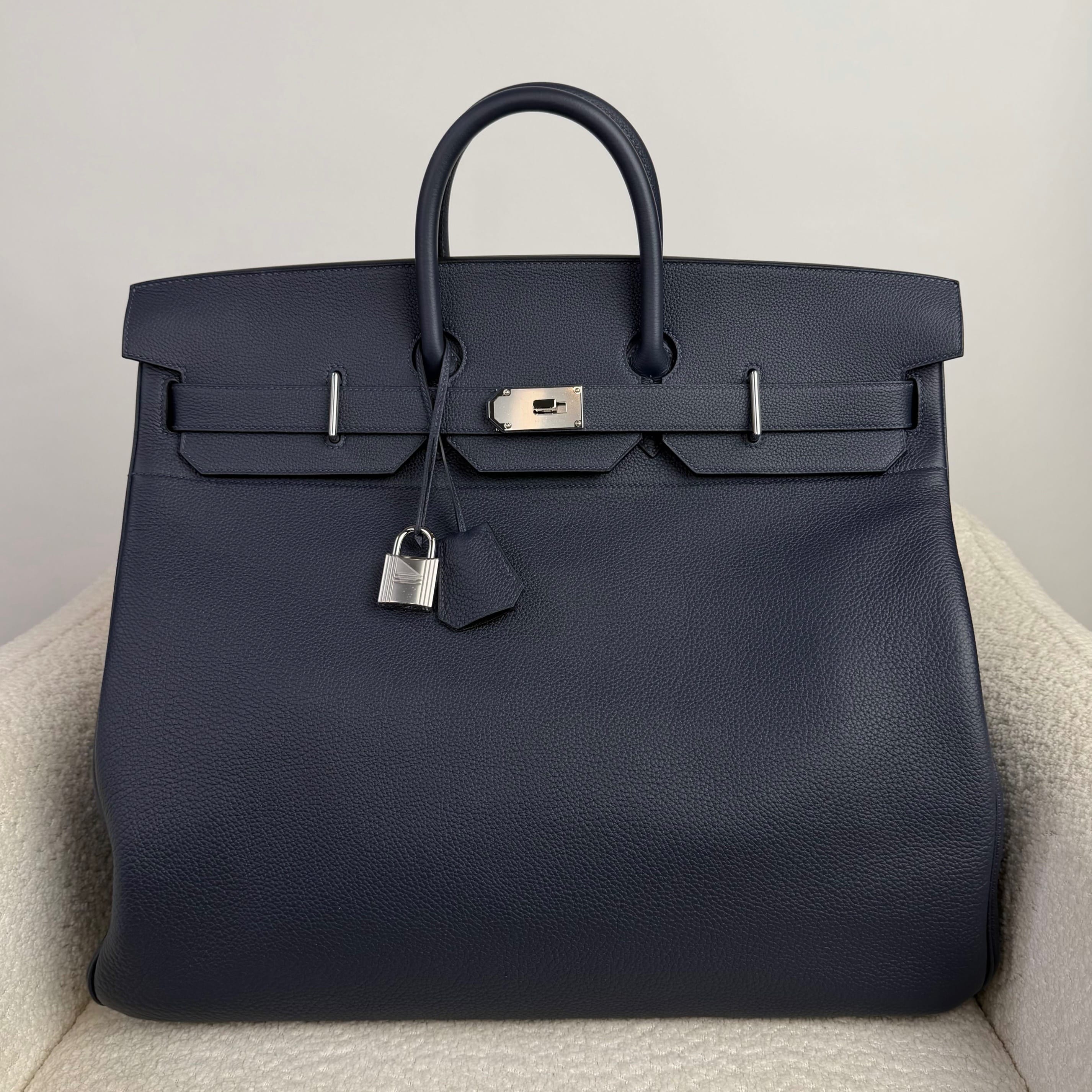 Hermès Bleu Nuit HAC Birkin 50 Togo Palladium Hardware