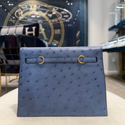 Hermès Bleu Royal Kelly Danse Ostrich Gold Hardware