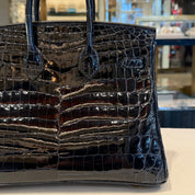 Hermès Bleu Sapire Birkin 25 Niloticus Crocodile Gold Hardware