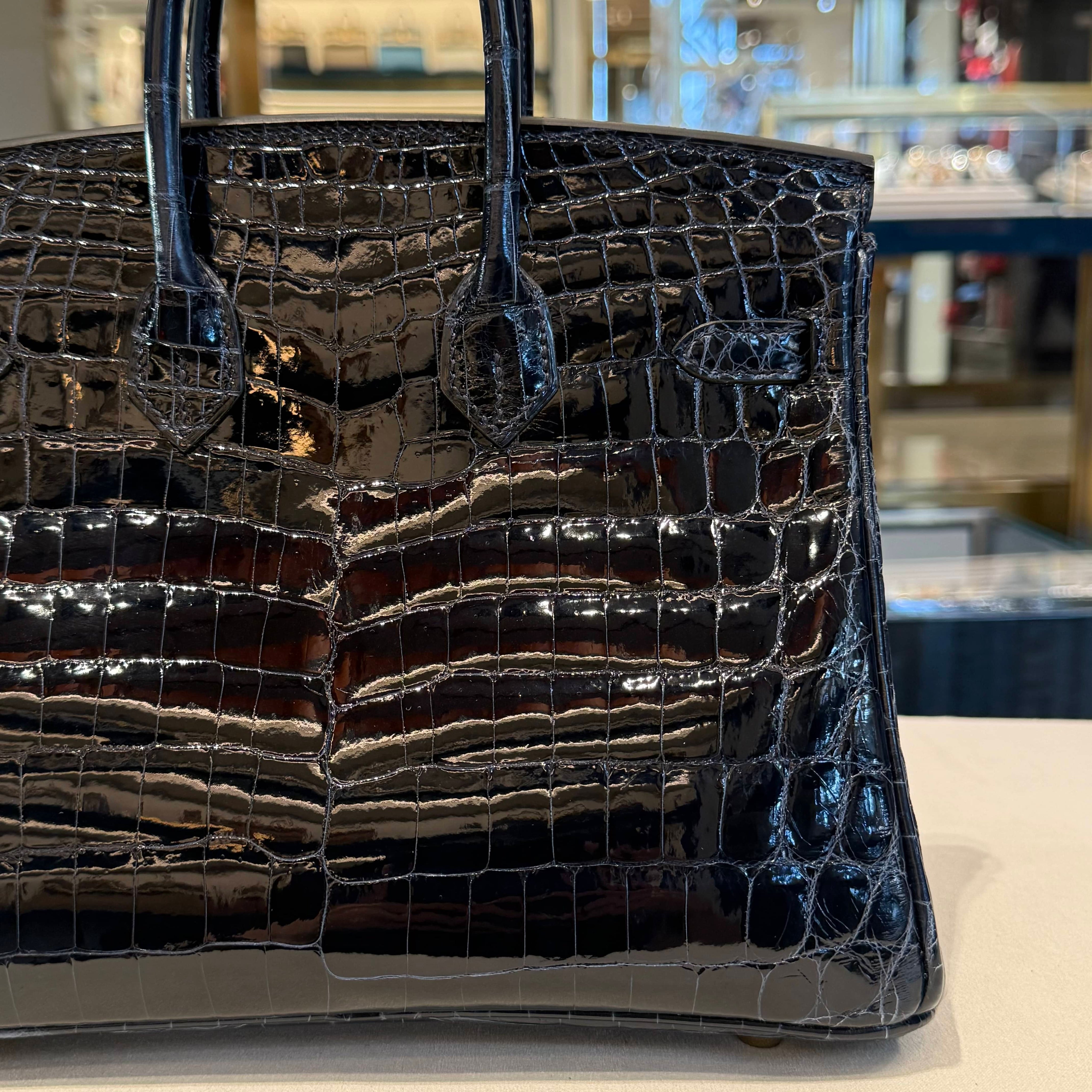 Hermès Bleu Sapire Birkin 25 Niloticus Crocodile Gold Hardware