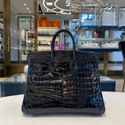 Hermès Bleu Sapire Birkin 25 Niloticus Crocodile Gold Hardware