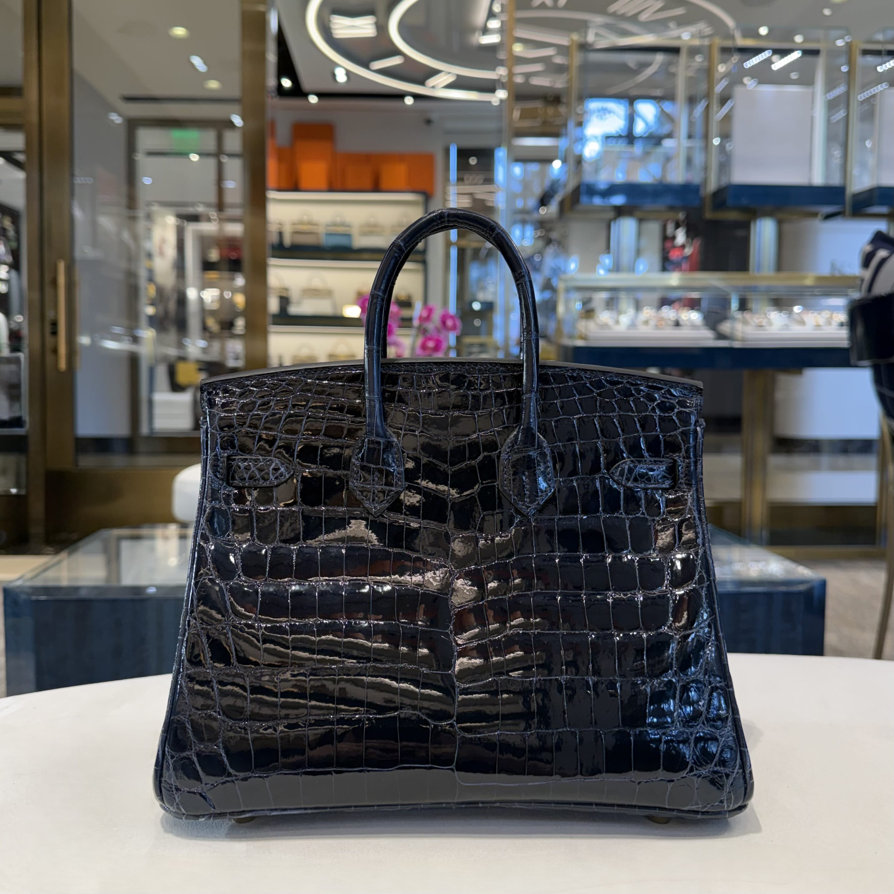 Hermès Bleu Sapire Birkin 25 Niloticus Crocodile Gold Hardware