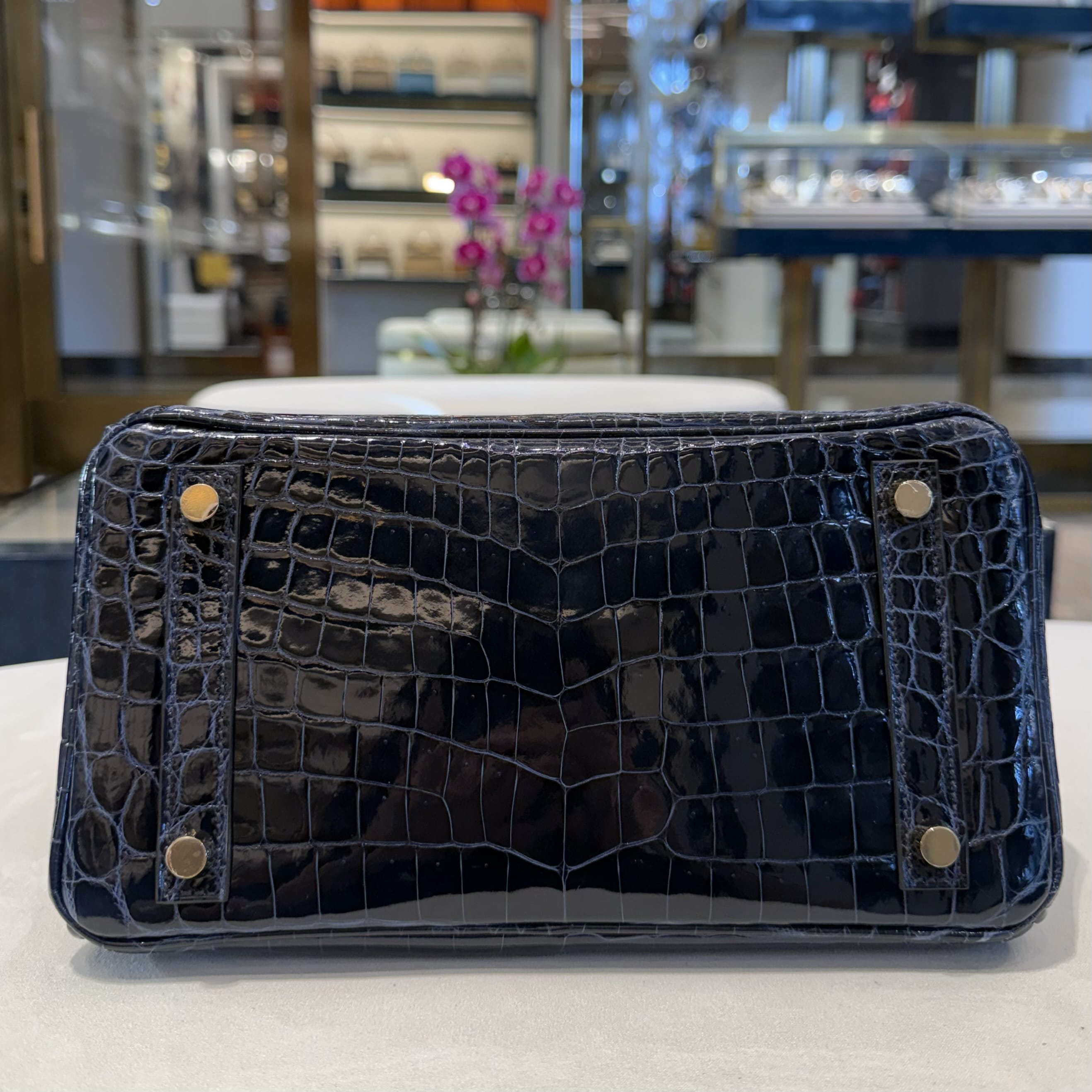 Hermès Bleu Sapire Birkin 25 Niloticus Crocodile Gold Hardware