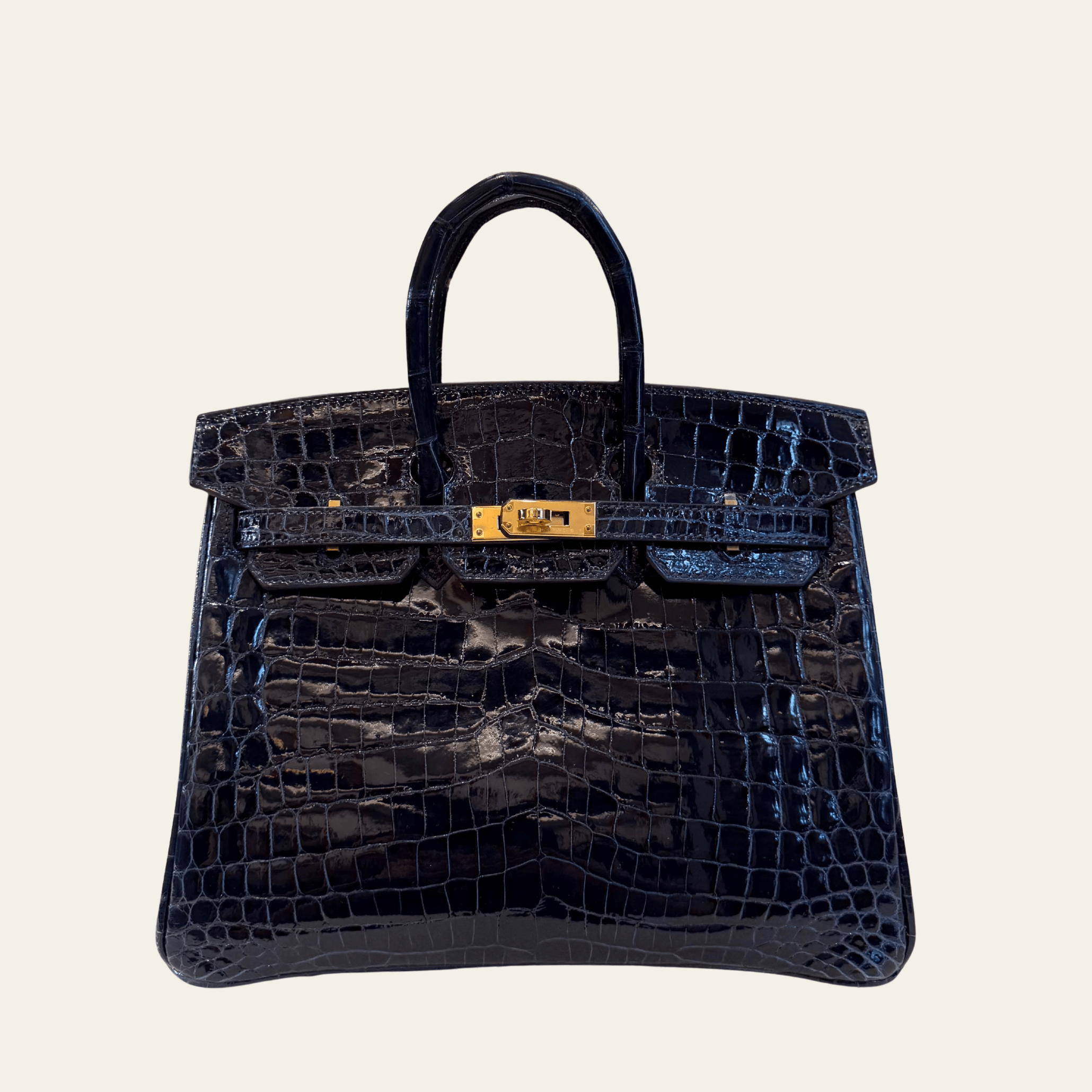 Hermès Bleu Sapire Birkin 25 Niloticus Crocodile Gold Hardware