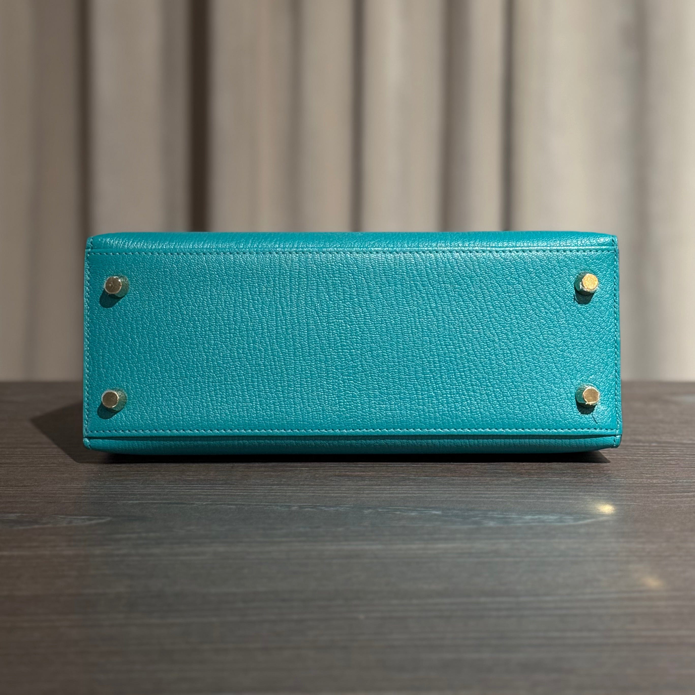 Hermès Kelly 25 Blue Paon & Noir – Blue and Black Kelly Sellier