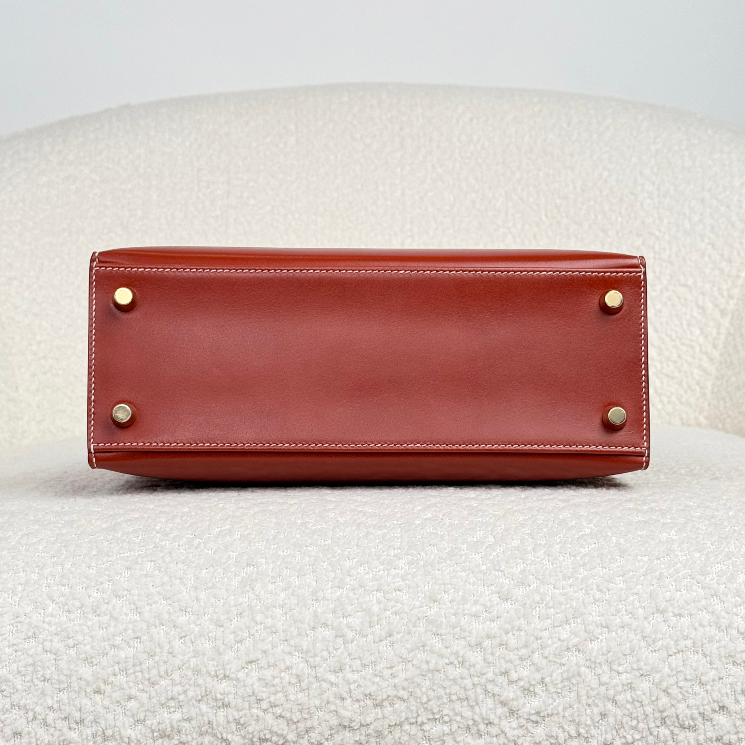 Hermès Brique Kelly Sellier 25 Box Leather Gold Hardware