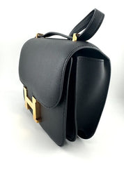 Hermes Constance 18 Mini  Evercalf  Leather 89 Noir Gold Hardware