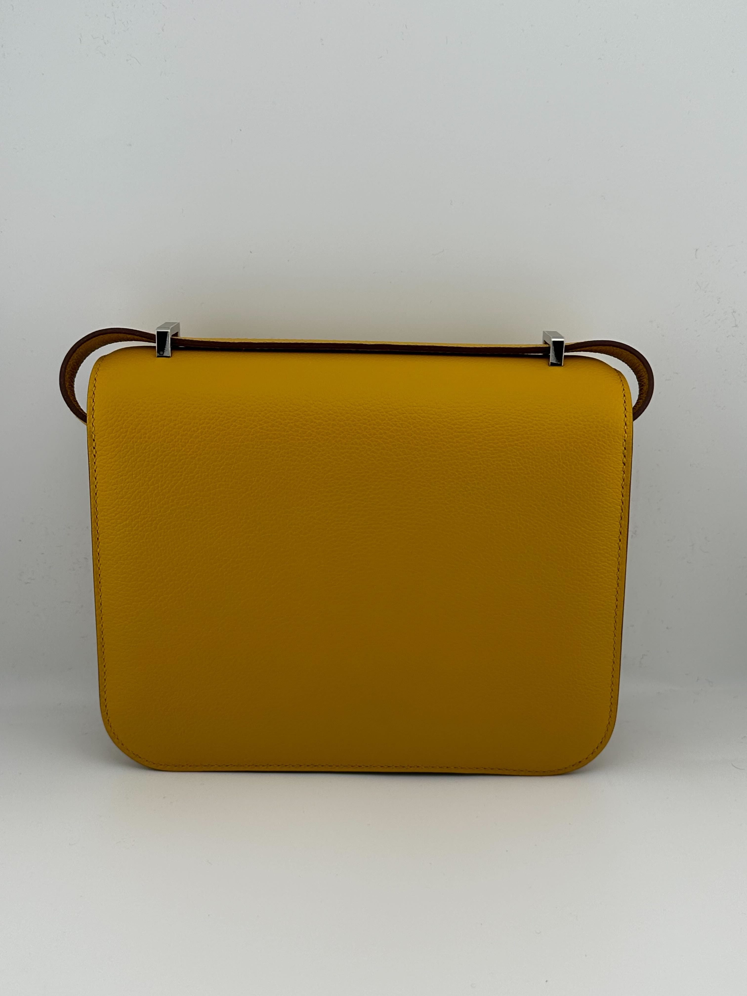 Hermès Constance 18 Verso Veau Evercolor Jaune Amber/Rose Lipstick Palladium Hardware