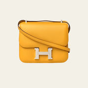Hermès Jaune Amber/Rose Lipstick Constance 18  Veau Evercolor Palladium Hardware