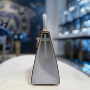 Hermès Craie and Bleu Glacier Kelly 25 Epsom Brushed Gold Hardware