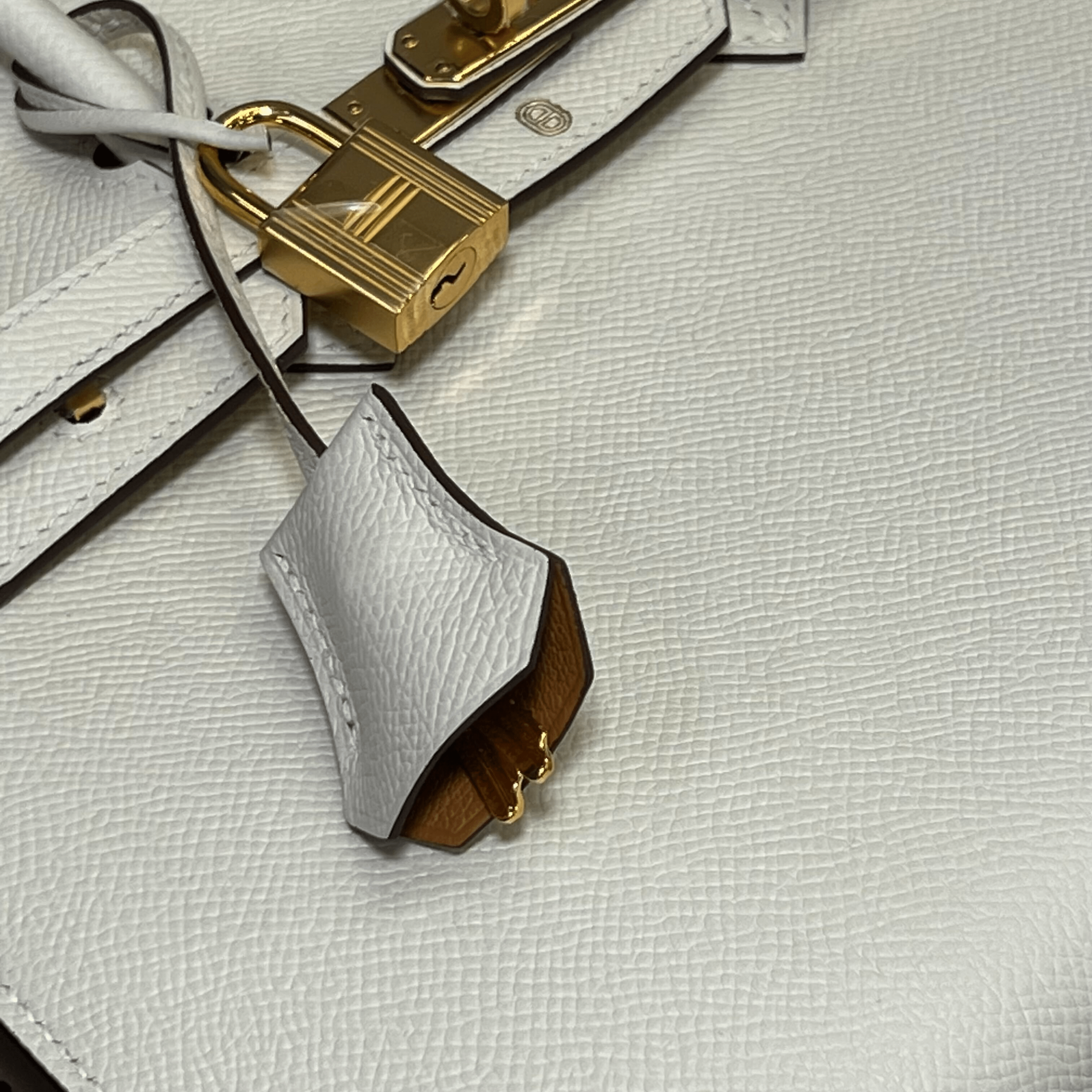 Hermès Craie and Gold Birkin Sellier 25 Epsom Gold Hardware