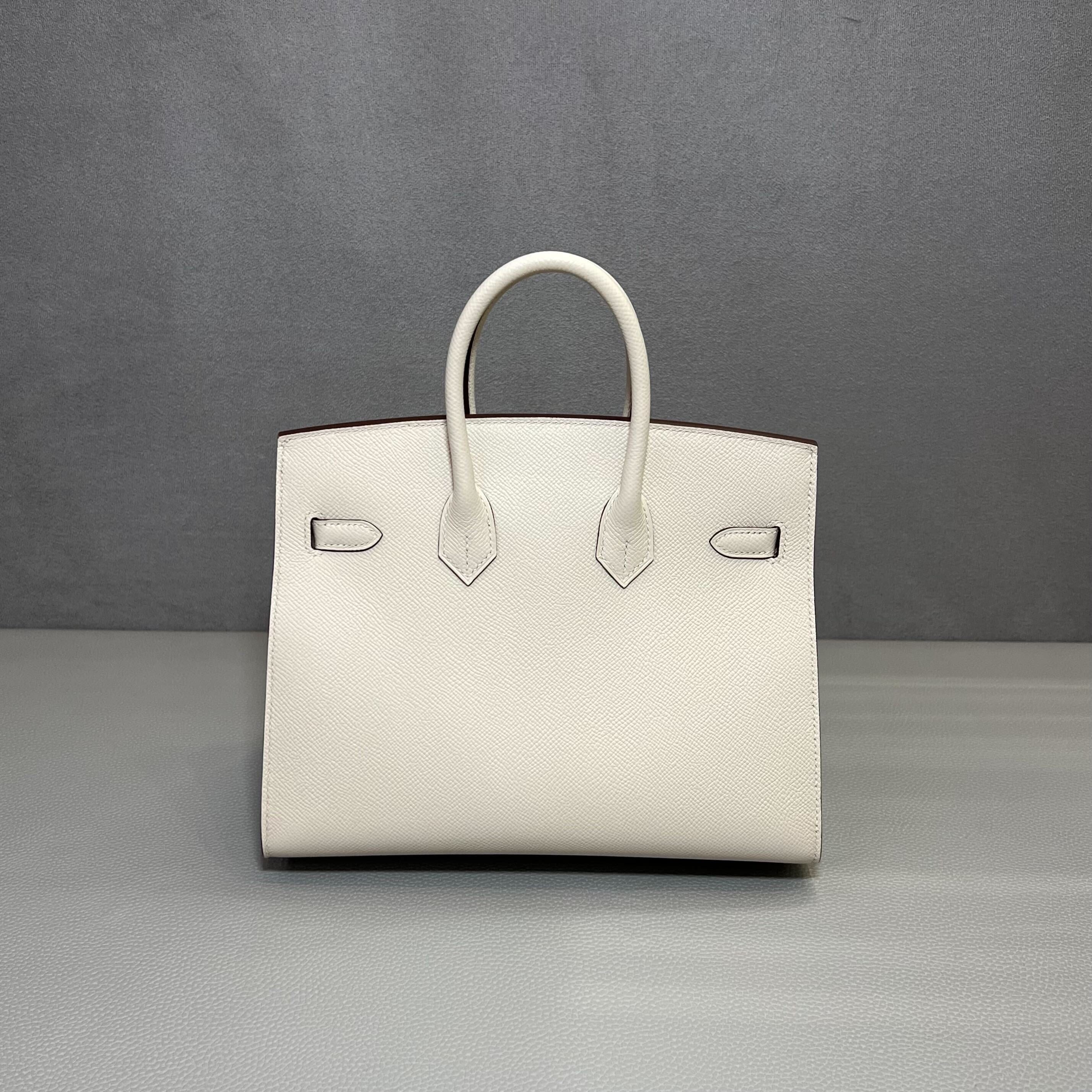 Hermès Craie and Gold Birkin Sellier 25 Epsom Gold Hardware